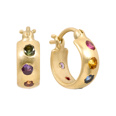 Rainbow Celeste Chubby Hoop Earrings - 11998